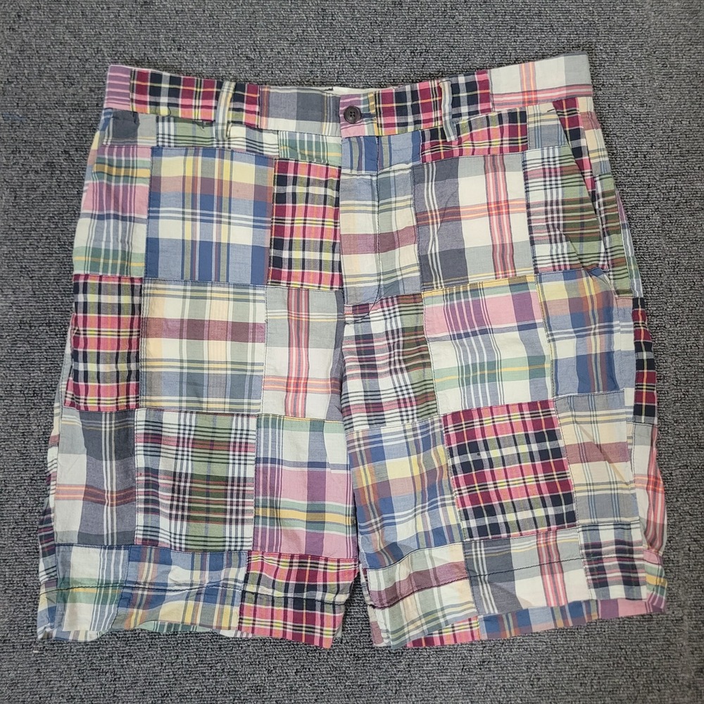 Polo Ralph Lauren Size 35 Patchwork Shorts Mens Multicolor Plaid Classic Fit